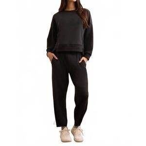 NEW TRIBAL butter soft sand wash high waisted joggers in black